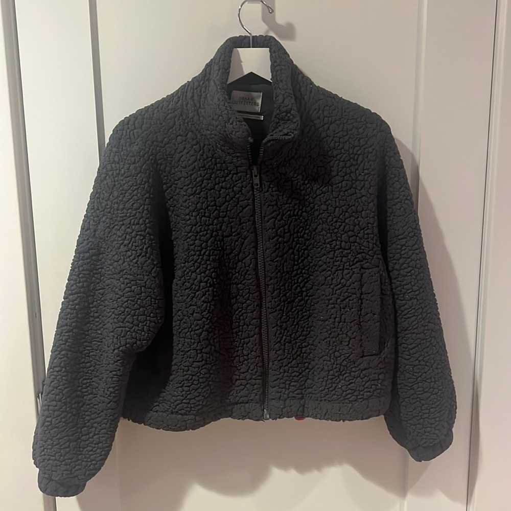 Urban Outfitters dark grey fuzzy jacket